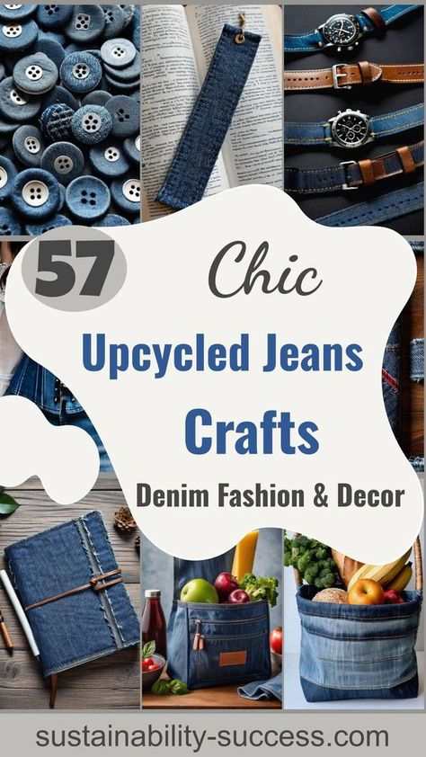 Get creative with your old jeans! Today, we unveil 57 innovative ways to breathe new life into your denim, transitioning old favorites into chic fashion statements and unique home decor accents. Explore upcycling, DIY crafts, denim repurposing, and sustainable fashion. #UpcycledDenim #DIYFashion #SustainableLiving Dive into this treasure trove of ideas now! Things To Do With Denim Scraps, Denim Craft Ideas, Old Jeans Sewing Projects, What To Make Out Of Old Jeans, Denim Sewing Ideas, Reuse Denim, Jean Flowers, Recycle Jeans Projects, Old Jeans Projects