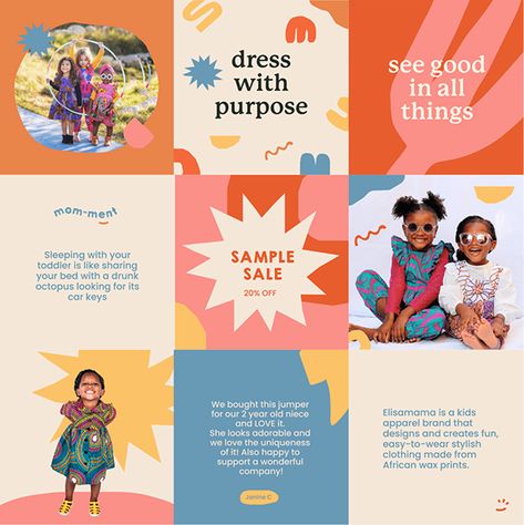 Media Branding Design, Store Social Media, Kids Branding Design, 블로그 디자인, Kids Graphic Design, Kids Social Media, Graphic Clothes, Background Baby, Social Media Branding Design