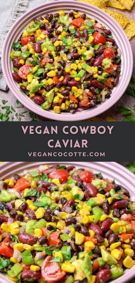 Vegan Cowboy Caviar Cowboy Caviar Vegan, Gf Df Potluck Ideas, Easy Vegan Party Food For A Crowd, Dairy Free Party Appetizers, Dairy Free Football Party Food, Vegan Friendly Appetizers, Appetizer Recipes Dairy Free, Vegetarian Hors D’oeuvres, Vegan Dishes For A Party