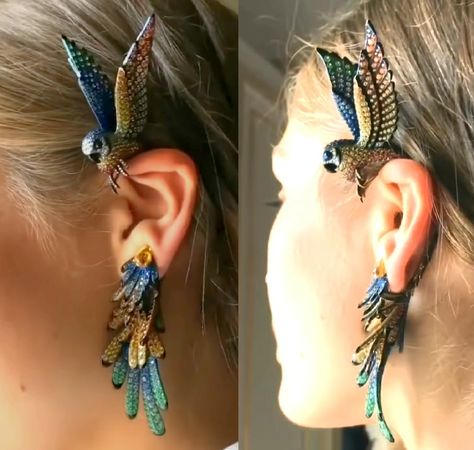 Unique Jewelry Designs, Fantasy Jewelry, Trendy Jewelry, Animal Jewelry, Pretty Jewellery, Ear Jewelry, High Jewelry, Cute Jewelry, R A