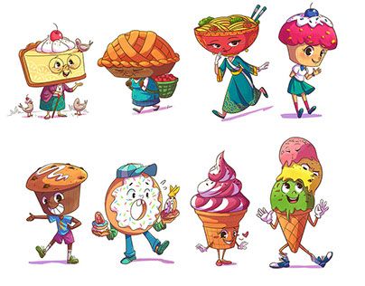 Check out new work on my @Behance portfolio: "Some food character Design " http://be.net/gallery/57156005/Some-food-characters Food Based Characters, Food Character Illustration, Food Character Design, Food Mascot, Food Character, Chocolate Drawing, Food Characters, Things With Faces, Pie Cupcakes