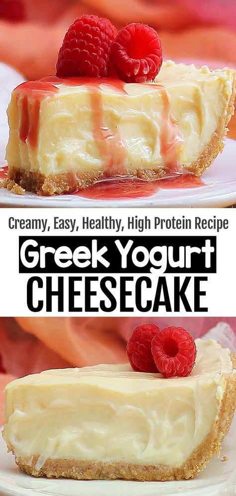 Nutty Desserts, Protein Greek Yogurt, Yogurt Dessert Recipes, Dessert Yogurt, Healthy Cheesecake Recipes, High Protein Cheesecake, Greek Yogurt Cheesecake, Yogurt Cheesecake, Dolce Poche Calorie