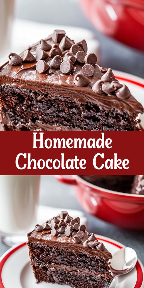 Enjoy homemade Chocolate Cake with this easy recipe. Moist, rich, and chocolatey! Best Homemade Chocolate Cake Recipe, Best Homemade Chocolate Cake, Chocolate Buttercream Icing, Chocolate Cake From Scratch, Chocolate Cake Recipe Moist, Homemade Chocolate Cake, Rich Chocolate Cake, Best Chocolate Cake, Homemade Cake Recipes