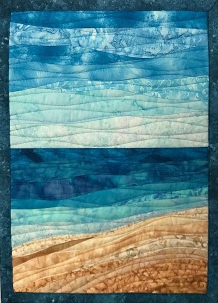 Landscapes Textiles, Ann Brauer, Seascape Quilts, Abstract Art Quilt, Ocean Quilt, Beach Quilt, Dune Art, Sea Quilt, Landscape Art Quilts