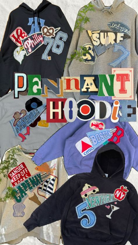 Pennant Hoodies by UNDRGRND- #Hoodies #Pennant #UNDRGRND Check more at https://howcandothis.com/diyideas/pennant-hoodies-by-undrgrnd/ Patchwork Hoodie, Hoodie Diy, Patchwork Clothes, Patchwork Sweatshirt, Diy Sweatshirt, Thrift Flip, Diy Sewing Clothes, How To Make Clothes, Cute Diys