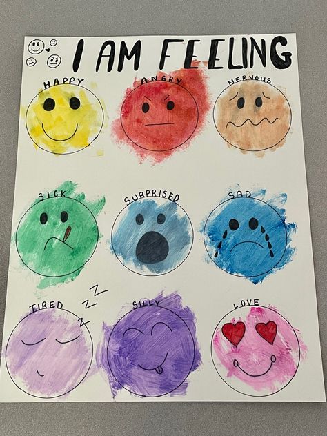 Feelings Movement Activities, Emotion Preschool Theme, Eyfs Personal Social Emotional Activities, How To Teach Emotions To Preschoolers, My Many Colored Days Activities Preschool, Feeling Theme For Preschool, Emotion Craft Preschool, Crafts About Emotions For Preschoolers, Emotions Activities Preschool Crafts