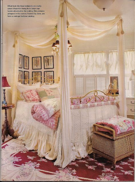 Dreaming of Beautiful Beds Country Bedroom Decor, Beautiful Beds, Victorian Bedroom, Victorian Furniture, Shabby Chic Bedrooms, Victorian Decor, Country Bedroom, Dreamy Bedrooms, Canopy Bed