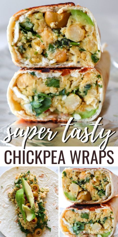 Avocado Chickpea, Vegan Wraps, Lost 100 Pounds, Finger Sandwiches, Broccoli Cheese, Chickpea Recipes, Tasty Vegetarian Recipes, Meatless Meals, Vegan Dinner Recipes