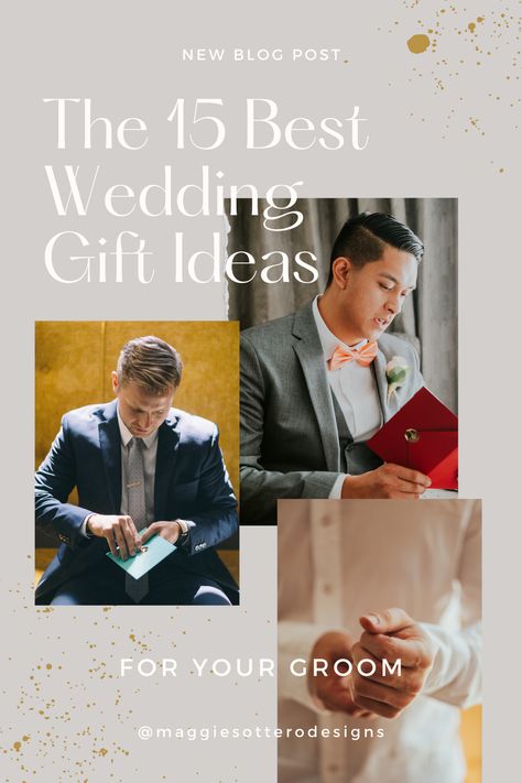 Need ideas for gifts to give your groom on your wedding day? We've got you covered. Click through to read more!✨ . . . . . #maggiesottero #groomgift #weddingideas #weddingplanning #madilane #davidsbridal #weddinginspiration #wedspo #weddingdress #groom #bride #weddingday Groom Watch, Groom Wedding Gift, Personalised Wedding Ring Boxes, Wedding Gift Ideas, Personalized Wedding Gift, Best Wedding Gifts, Bride And Groom Gifts, Destination Wedding Planning, Groom Gift