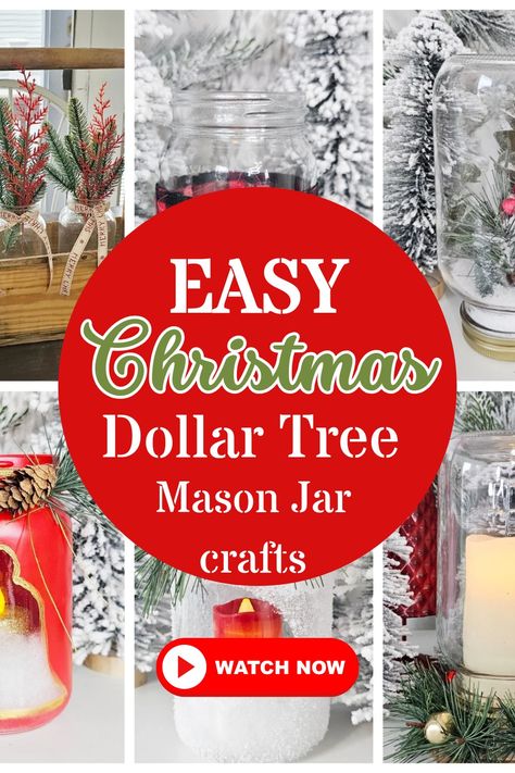 Mason Jar Christmas Crafts.  DIY Christmas Decor Ideas Using Dollar Tree Mason Jars Glass Jar Crafts Christmas Diy Projects, Holiday Jar Crafts, Mason Jar Christmas Tree, Christmas Mason Jars With Fairy Lights, Christmas Crafts Using Mason Jars, Mason Jars Christmas Ideas, Mason Jar Crafts Diy Homemade Gifts, Mason Jar Crafts Diy Christmas, Christmas Mason Jar Ideas