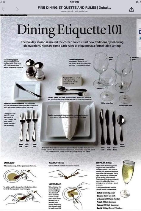 Formal Dining Etiquette, Dining Etiquette 101, Cutlery Ettiquet, Cutlery Etiquette Table Settings, Royal Ettiquet, Dinner Party Etiquette, How To Eat Elegantly, Dinner Etiquette Table Manners, Dining Etiquette Table Manners