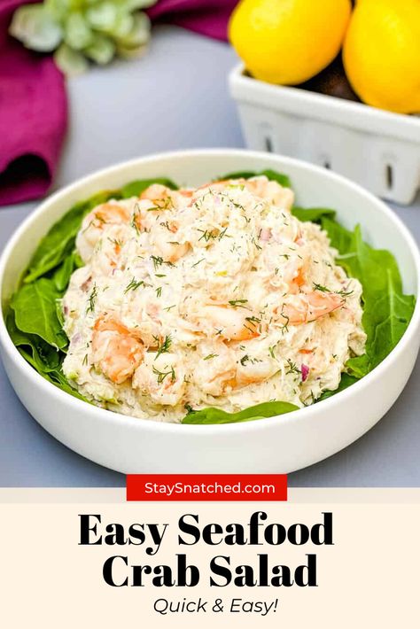 Real Crab Salad Recipe Easy, Crab Salad With Real Crab Meat, Sea Food Salad Recipes Crab Meat, Real Crabmeat Salad, Real Crab Meat Salad Recipe, Crab Salad Lettuce Wraps, Canned Crab Salad Recipe Easy, Shrimp And Crab Salad Recipes, Real Crab Meat Recipes