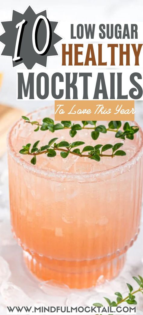 Low Calorie Drinks Nonalcoholic, Healthy Mocktail, Best Mocktail Recipe, Low Sugar Drinks, Easy Mocktails, Easy Mocktail Recipes, Mocktail Drinks, Alcohol Free Drinks, Low Calorie Drinks