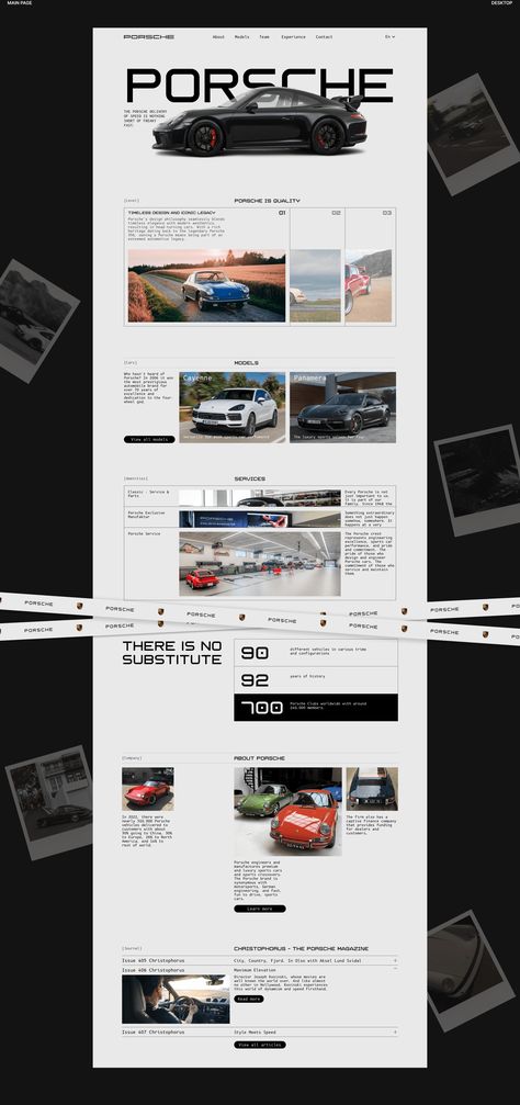 PORSCHE | Corporate website :: Behance Car Portfolio Design, Luxury Car Website Design, Car Website Design Inspiration, Car Presentation Design, Car Email Design, Car Ui Design, Porsche Branding, Minimalism Web Design, Car Landing Page