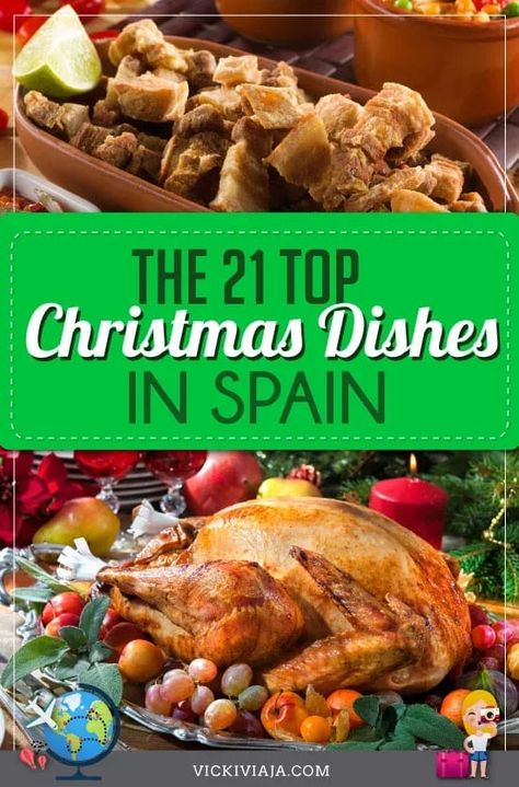 Here you will find the 21 best traditional Christmas foods in Spain. Spanish food, Christmas sweets, and traditions from different parts of the country #Vickiviaja Traditional Spanish Christmas Food, Spain Christmas Traditions, Spain Christmas Food, Spanish Christmas Decorations, Hispanic Christmas Food, Spanish Christmas Food, Spanish Christmas Traditions, Recipes From Spain, Spanish Food Spain