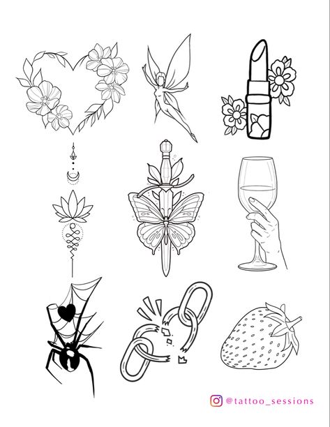 Tattoo flash sheet cool art design Croquis, Edgy Tattoo Flash Sheet, Linework Flash Tattoo, Floral Tattoo Flash Sheet, Summer Flash Sheet, Free Flash Tattoo, Beginner Flash Sheet, Line Work Tattoo Flash Sheet, Flash Sale Tattoo Ideas