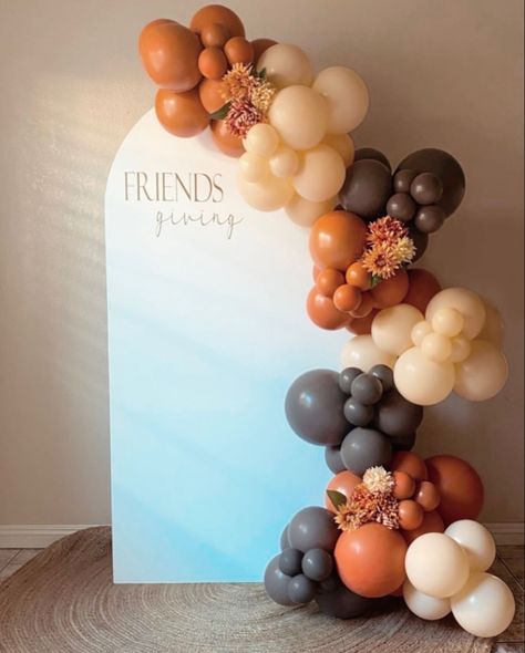 Thanksgiving Arch Backdrop, Thanksgiving Friendsgiving Decorations, Rust Balloon Garland, Three Color Balloon Arch, Fall Party Balloon Arch, Neutral Fall Balloon Garland, Cousingiving Decorations, Thanksgiving Back Drop Decorations, Thanksgiving Birthday Decorations