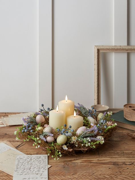 Easter table centrepiece Wreath Table Decor, Spring Home Decorations, Easter Egg Display, Easter And Spring Decor, Pastel Easter Decor, Natural Spring Decor, Easter Decorations Wreaths & Garlands, Easter Table Decorations Tablescapes, Easter Decorating Ideas For The Home