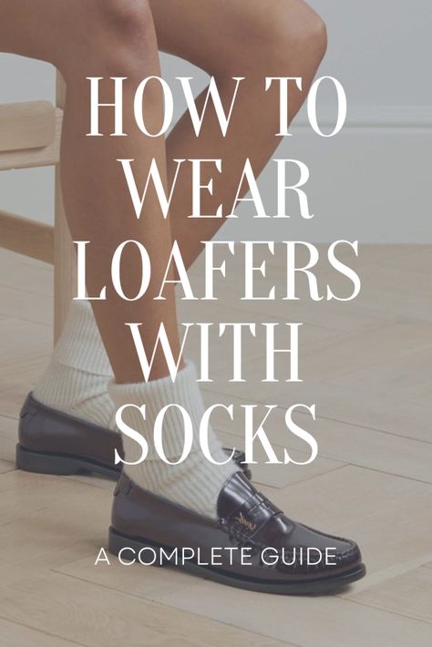 5 Chic Socks to Wear With Loafers, loafers outfit ideas, socks to wear with loafers 80s Loafers Outfit, Loafer Mules With Socks, Loafer Socks Outfits Women, Slide On Loafers Outfit, Socks In Loafers, Loafers In Winter Outfit, Dress Shoes With Socks Women, Loafer Socks Women, Loafers With Socks And Jeans