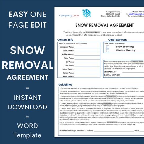 Signed Contract, Microsoft Word Document, Contract Agreement, Word Document, Study Ideas, Form Template, Snow Removal, Snow Plow, Un Logo