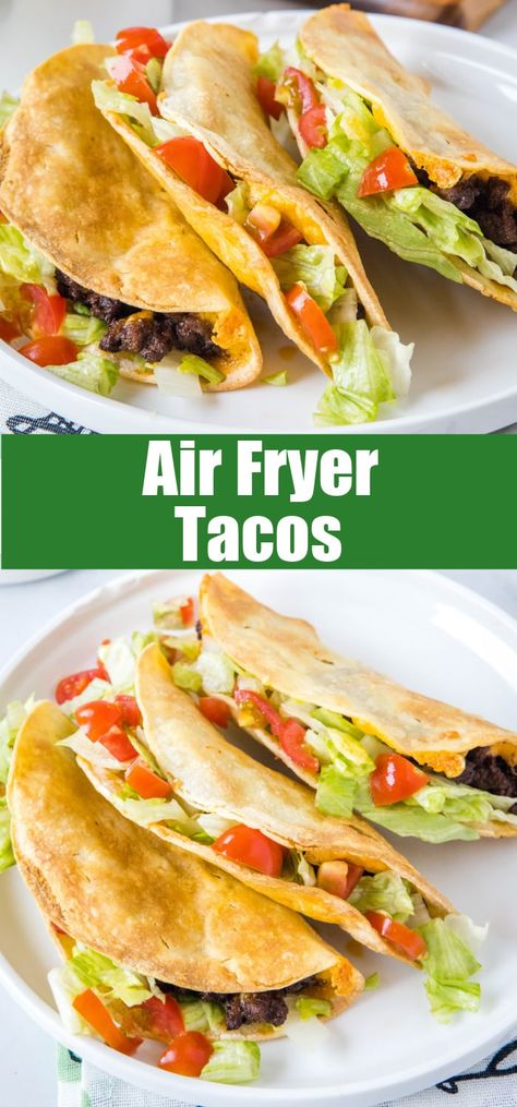 Tortilla Shells In Air Fryer, Cheap Dinners Air Fryer, Air Fryer Recipes On A Budget, Airfry Taco Shells, Air Fryer Big Mac Tacos, Air Fried Tortillas, Air Fryer Work Lunch, Air Fry Tostada Shells, Air Fry Corn Tortillas