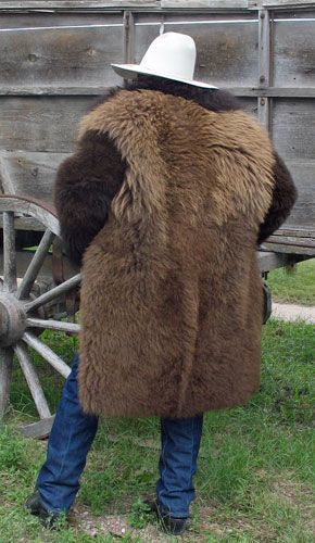 Buffalo Coats, Chaps and Chinks Buffalo Coat, Mens Fur Coat, Bison Leather, Bear Sculptures, Bear Coat, Sheepskin Throw, American Bison, Bespoke Clothing, Mens Fur