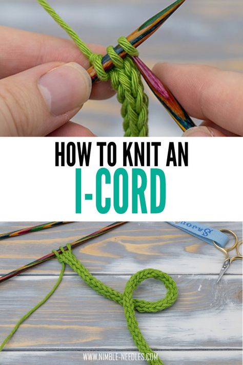 How To Knit I Cord, How To Knit Icord, Knitting Instructions For Beginners, Knitted Icord Tutorial, Knitting I Cord, Knitted I Cord, I Cord Knitting Tutorials, Knitted Icord Projects, Icord Knitting Wire Tutorial