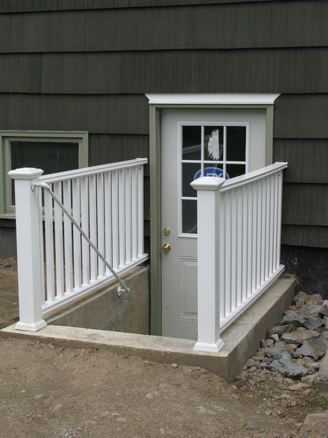 Added rear entry to the basement Bulkhead Ideas, Basement Entry, Bulkhead Doors, Bilco Doors, Basement Door, Finished Basements, Basement Entrance, Basement Doors, Apartment Entrance