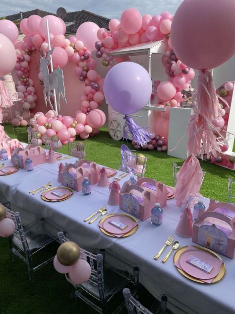 Baby Birthday Table Decorations, 1st Birthday Party Table Set Up, Kids Birthday Party Table Set Up, Kids Birthday Table Set Up, Birthday Table Set Up, 1st Birthday Table Decorations, Birthday Table Setting Ideas, Pastel Carnival, Carousel Birthday Party