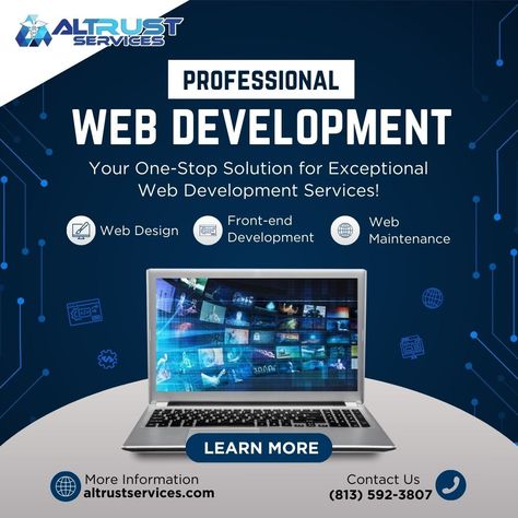 Unlock your practice’s potential with professional web development services from Altrust! From web design to ongoing maintenance, we’ve got you covered. Enhance your online presence today. 🚀 Contact us now at altrustservices.com #WebDevelopment #WebMaintenance Web Development Course, Web Development Agency, Web Application Development, Custom Web Design, Website Development Company, Best Digital Marketing Company, Web Design Services, Web Development Company, Web Design Company