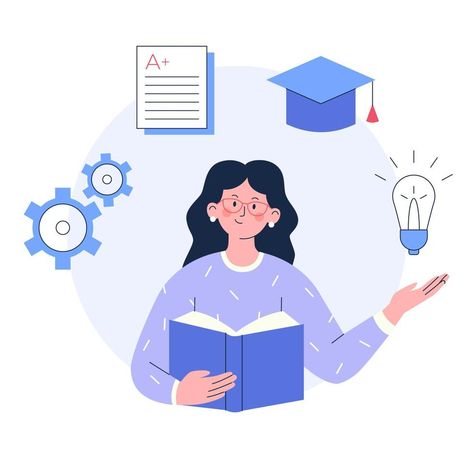 Use Of Technology In Education, Teacher Vector Illustration, Case Study Graphic Design, Teacher Illustration Teaching, Online Learning Illustration, Online Education Illustration, Teaching Animation, Education Graphic Design, Learning Images