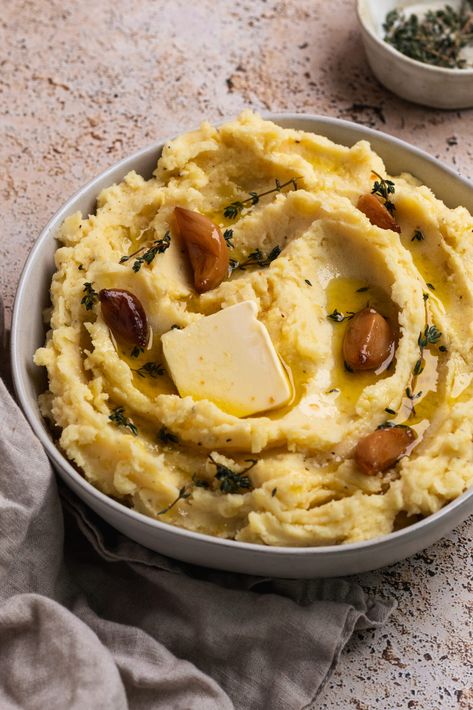 Garlic Confit Mashed Potates - For the Love of Gourmet Garlic Confit Potatoes, Gourmet Mashed Potatoes Recipe, Recipes With Garlic Confit, Garlic Roasted Mashed Potatoes, Best Potato For Mashed Potatoes, Garlic Confit Mashed Potatoes, Garlic Butter Mashed Potatoes Recipe, Fancy Mashed Potatoes, Potato Confit