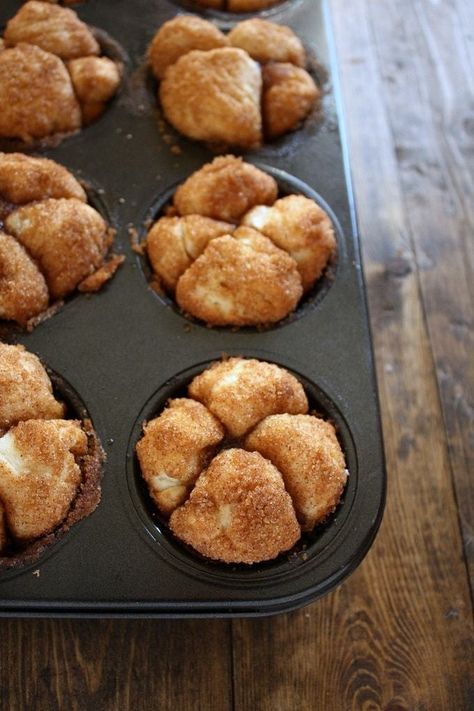 Monkey Bread Muffins Bread Muffins Recipe, Monkey Breads, Live Well Bake Often, Monkey Bread Muffins, Easy Monkey Bread, Cinnamon Roll Monkey Bread, Pillsbury Recipes, Bread Muffins, Christmas Morning Breakfast