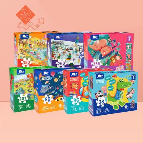 Toy Packaging Design Boxes, Puzzle Box Design, Toy Packaging Design, Kids Packaging, Board Game Box, Toy Packaging, Box Packaging Design, Games Box, Puzzle Box