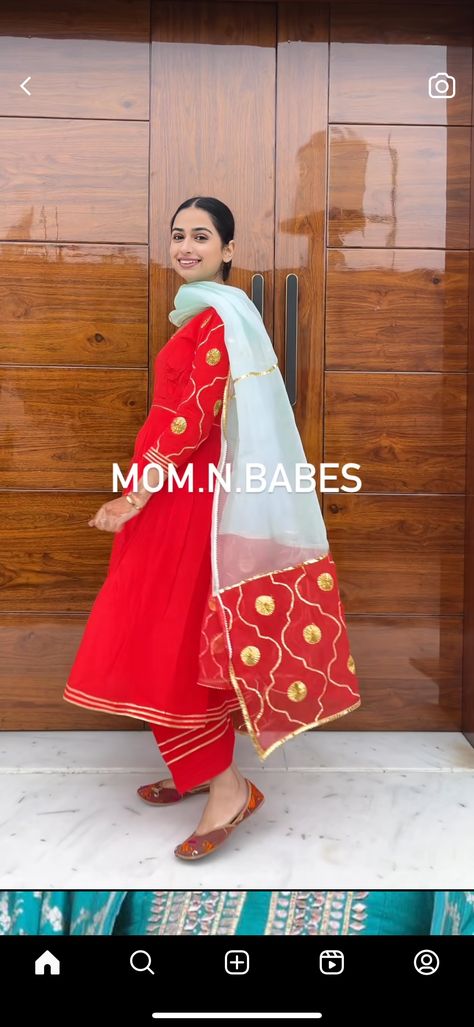 Frock Suit With Plazo Embroidery, Jago Look Punjabi, Red Suit Embroidery Design, Suit Design With Laces Punjabi, Jago Suits Punjabi, Jagoo Outfit, Girlish Suits Designs, Work Punjabi Suit Design, Jago Outfit Punjabi