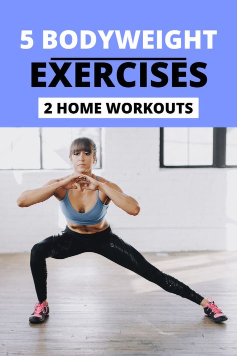 Try these 5 moves if you need 2 quick workout options! Body Weight Lower Body Exercises, Lower Body Body Weight Exercises, Beginner Body Weight Exercises, Beginning Body Weight Workout, Body Weight Exercise Routine, Easy Body Weight Exercises, Whole Body Exercises For Women, Best Body Weight Workouts, Simple Body Weight Exercises