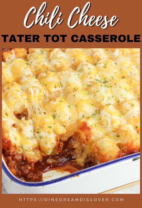 Chili Cheese Tater Tot Casserole, Cheese Tater Tot Casserole, Chili Cheese Tater Tots, Tator Tot Recipe, Tater Tot Casserole Recipe, Tater Tot Recipes, Tater Tot Casserole Recipes, Tot Casserole, Tater Tot Casserole