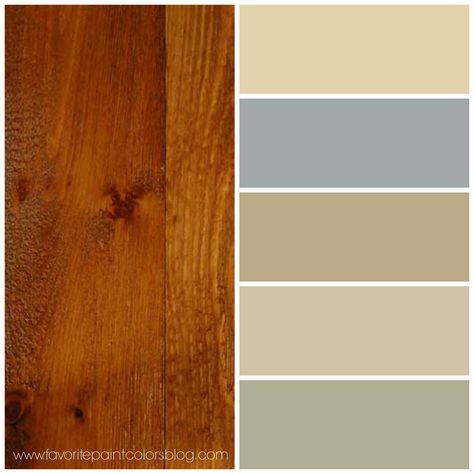 Reader's Question + More Paint Colors To Go With Wood (Red Pine) - Favorite Paint Colors Blog Trendy Kitchen Colors, Benjamin Moore Gray, Oak Trim, Kitchen Wall Colors, Bathroom Paint Colors, Favorite Paint Colors, Kitchen Paint Colors, Best Paint Colors, Room Paint Colors