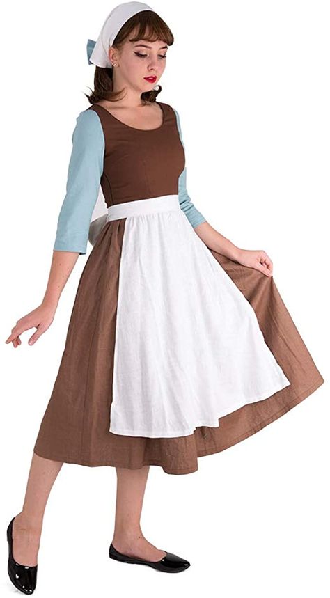 Cinderella Maid Dress, Diy Cinderella Costume, Cinderella Halloween Costume, Peasant Costume, Cinderella Outfit, Cinderella Cosplay, Cinderella Costume, Oktoberfest Outfit, Princess Dress Up