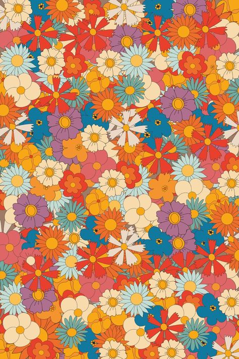 70s Decor, 70s Floral Pattern Print, Retro Home Decor, Hippie 60s Decor, Vintage Poster, Wall Art, Retro 60s Home Decor, 70s Wall Art Prindig is here to help you create laid-back spaces, filled with stylish and simple art displays. Whether on top of a living room console or a bedroom dresser, above a couch or in bathroom, wall art prints are an effortless way to elevate a space and make it more inspiring while working from home. Nothing makes a space feel mor 60s Home Decor, 60s Decor, 70s Floral Pattern, 60s Home, Hippie 60s, 60s Art, Vintage Poster Wall, Floral Pattern Print, Hippie Aesthetic