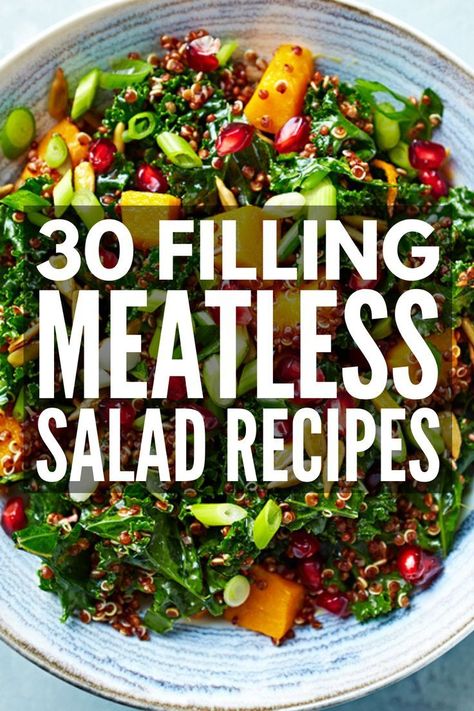 Meatless Protein Salad, Meal Salads Vegetarian, Salad Recipes Meatless, Salads Recipes For Dinner Vegan, Vegetarian Protein For Salad, Vegan Protein For Salads, Veggie Salads Healthy, Easy Plant Based Salads, Dinner Vegetable Ideas