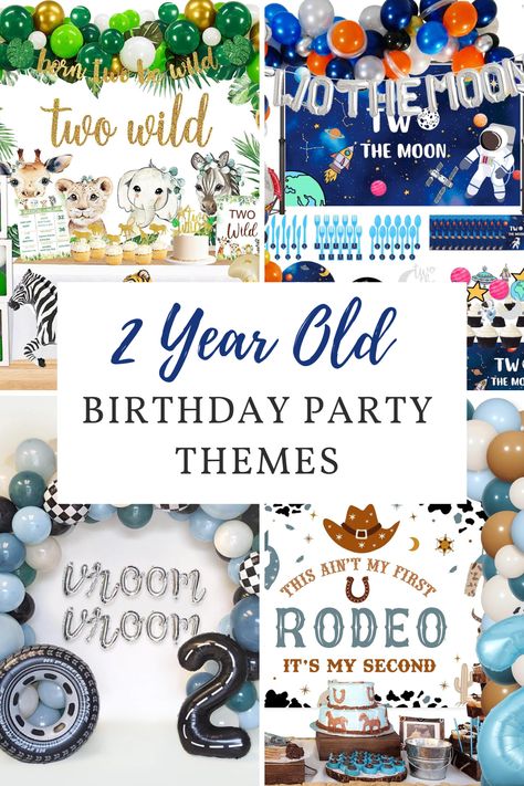 There's so many amazing themes for 2nd birthday parties! Check out this list of 12 ideas for a 2 year old birthday. There's so many possibilities, I'm sure you'll find something your child will love on this list. #birthdaythemes #2yearold #party Two Years Birthday Theme, Year 2 Birthday Theme, Two Year Old Theme Party Boys, Birthday Theme For 2 Year Boy, Themes For 2nd Birthday Boys, Birthday Party For Two Year Old, Cute Two Year Old Birthday Themes, 2 Year Party Themes, Birthday Theme 2 Year Boy