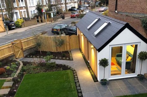 Garage Conversion Ideas, Garage To Living Space, Garage Guest House, Converted Garage, Small Garage, Home Gyms, Garage Office, Modern Garage, Garage Conversion