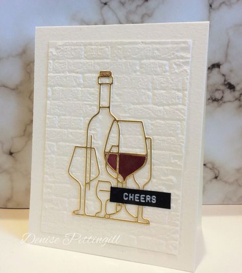 Wine Cards Handmade, Happy Birthday Male Friend, Wine Cards, Wine Birthday Cards, I Don't Really Care, Birthday Wine Bottles, Happy Birthday Man, Cards Masculine, Cas Cards