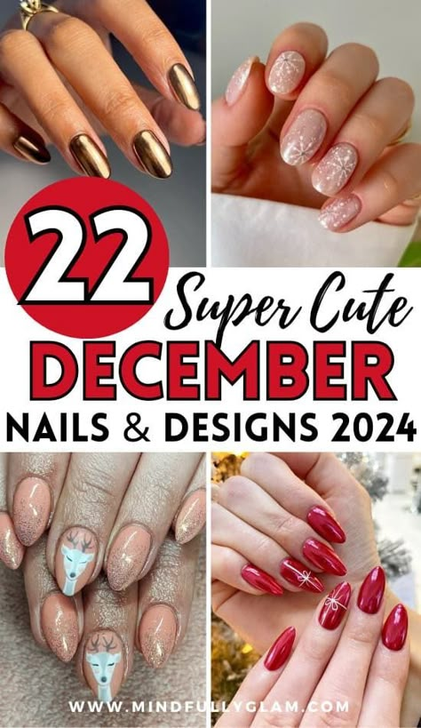 december nails December Gel X Nails, Cute Simple Christmas Nails Almond, December Nails Ideas 2024, 2024 December Nails, Nail Ideas December 2024, December Nails Christmas 2024, Nails Christmas And New Years, Nail Designs 2024 Winter, Christmas 2024 Nail Ideas