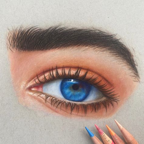 Colour Eye Drawing Colored Pencils, Eyes Drawing Realistic Colour, Realism Drawing Ideas Colour, Eyes Drawing In Colour, Eyes Colour Drawing, Eye Drawings Colorful, Eye Drawing Reference Realistic Color, Eyes Drawing Colour Pencil, Eye Drawing Pencil Color