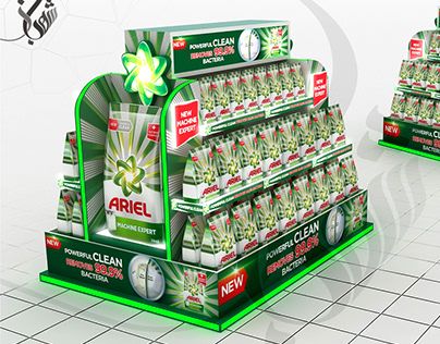 Floor Display Design, Floor Display, Posm Display, Posm Display Design, Ariel Detergent, Stack Displays, Air Plain, Cardboard Display Stand, Store Display Design