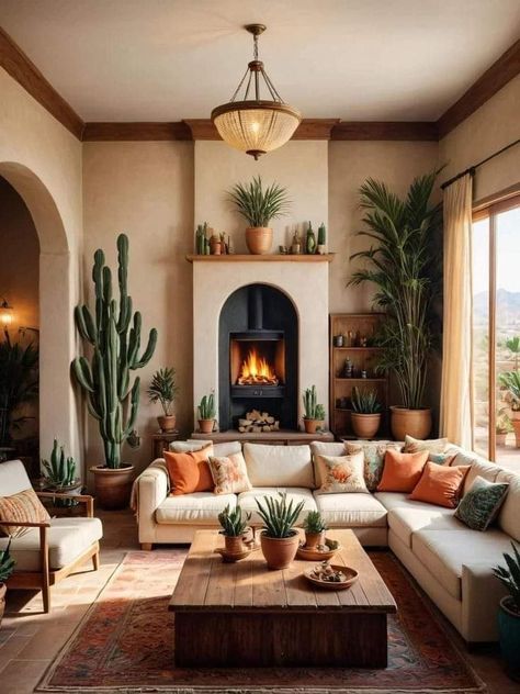 Southwest Living Room, Desert Living Room, Southwest Interior, Southwest Living, Stile Boho Chic, Mexican Home Decor, Mexican Home, Southwest Decor, Decoration Inspiration