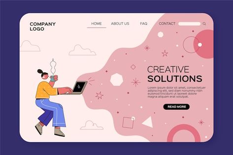 Flat Design Website, Website Design Trends, Webpage Template, Free Website Templates, Free Vector Illustration, Landing Page Template, Simple Website, Website Designing, Template Site