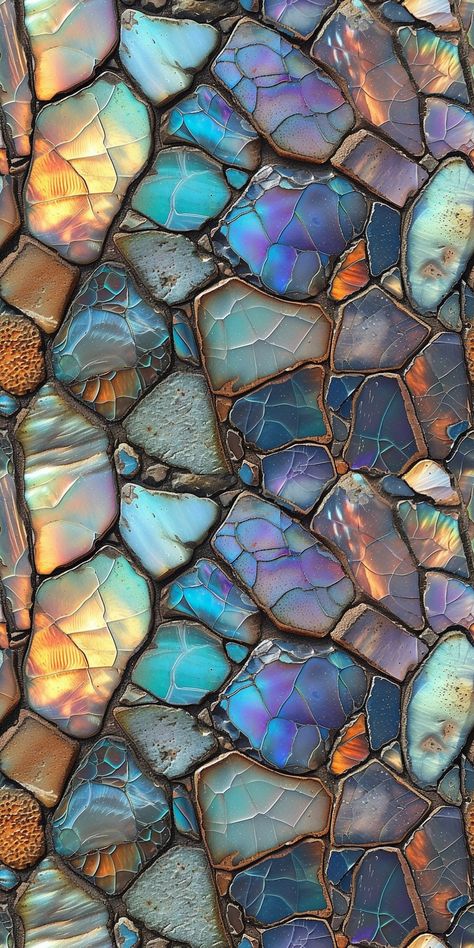 Copper Wallpaper Iphone, Nature Mood Board Inspiration, Phone Wallpaper Art Nouveau, Stained Glass Wallpaper Iphone, Japanese Water Wallpaper, Labradorite Background, Minerals Aesthetic, Fantasy Texture, Colorful Stones Wallpaper